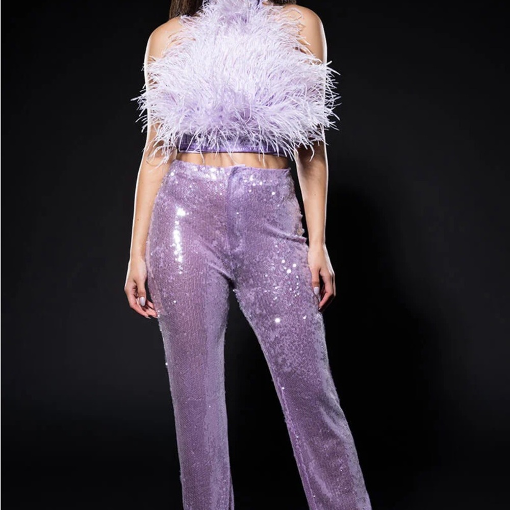 AKIRA Sequin Wide Leg Pants
